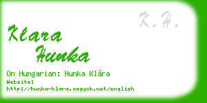 klara hunka business card
